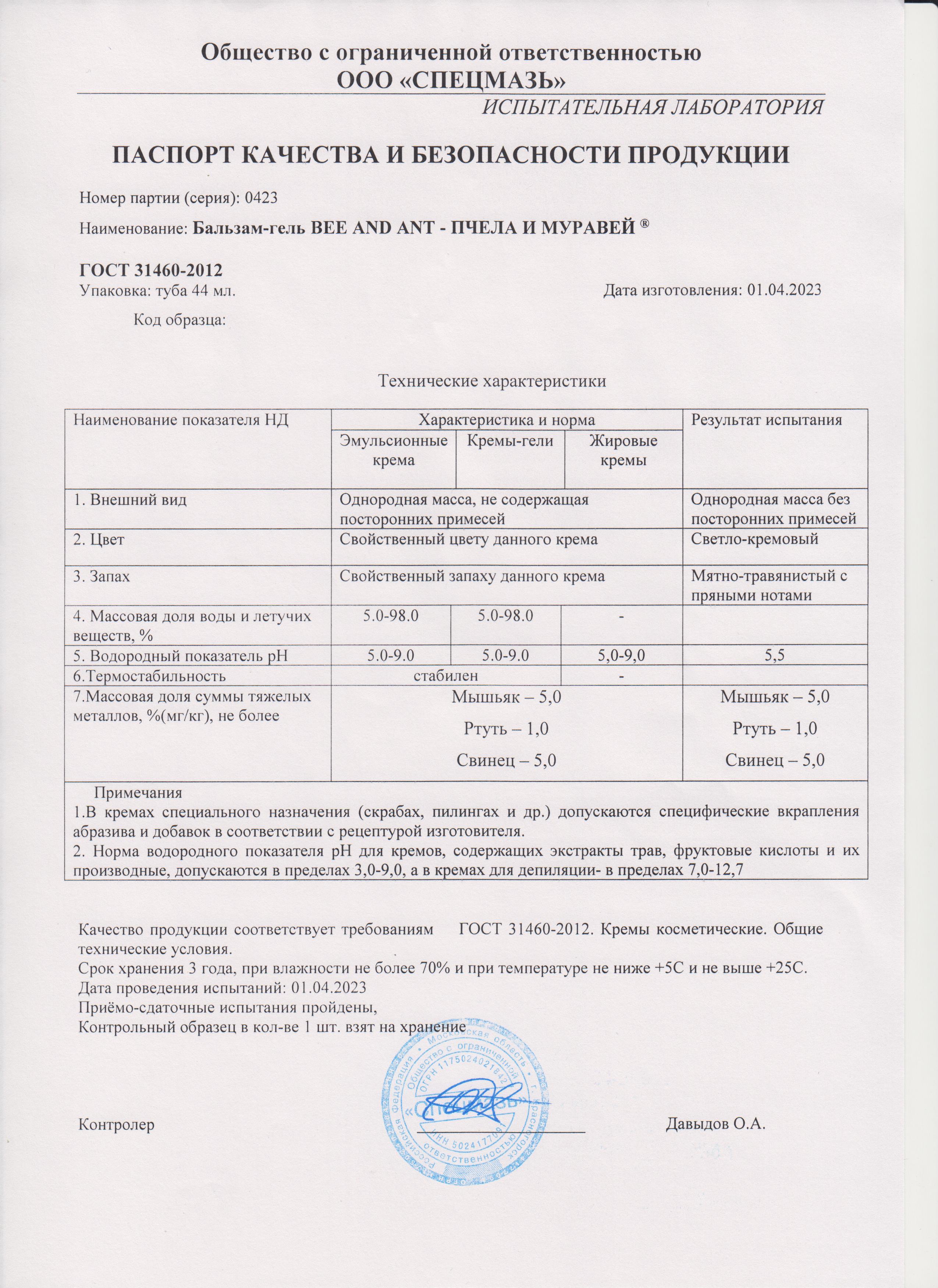 Паспорт №042023